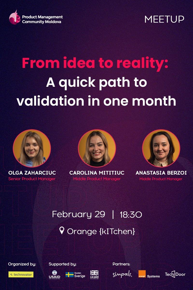 Product Meetup: Validation in one month