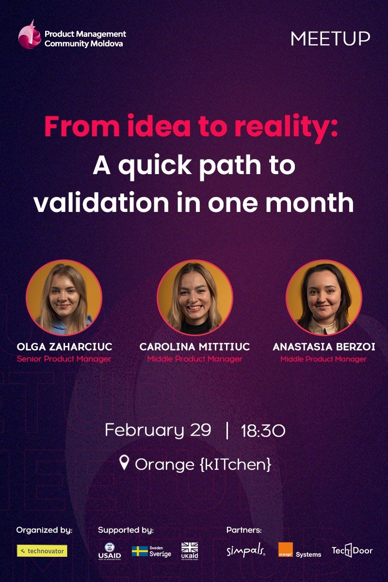 Product Meetup: Validation in one month