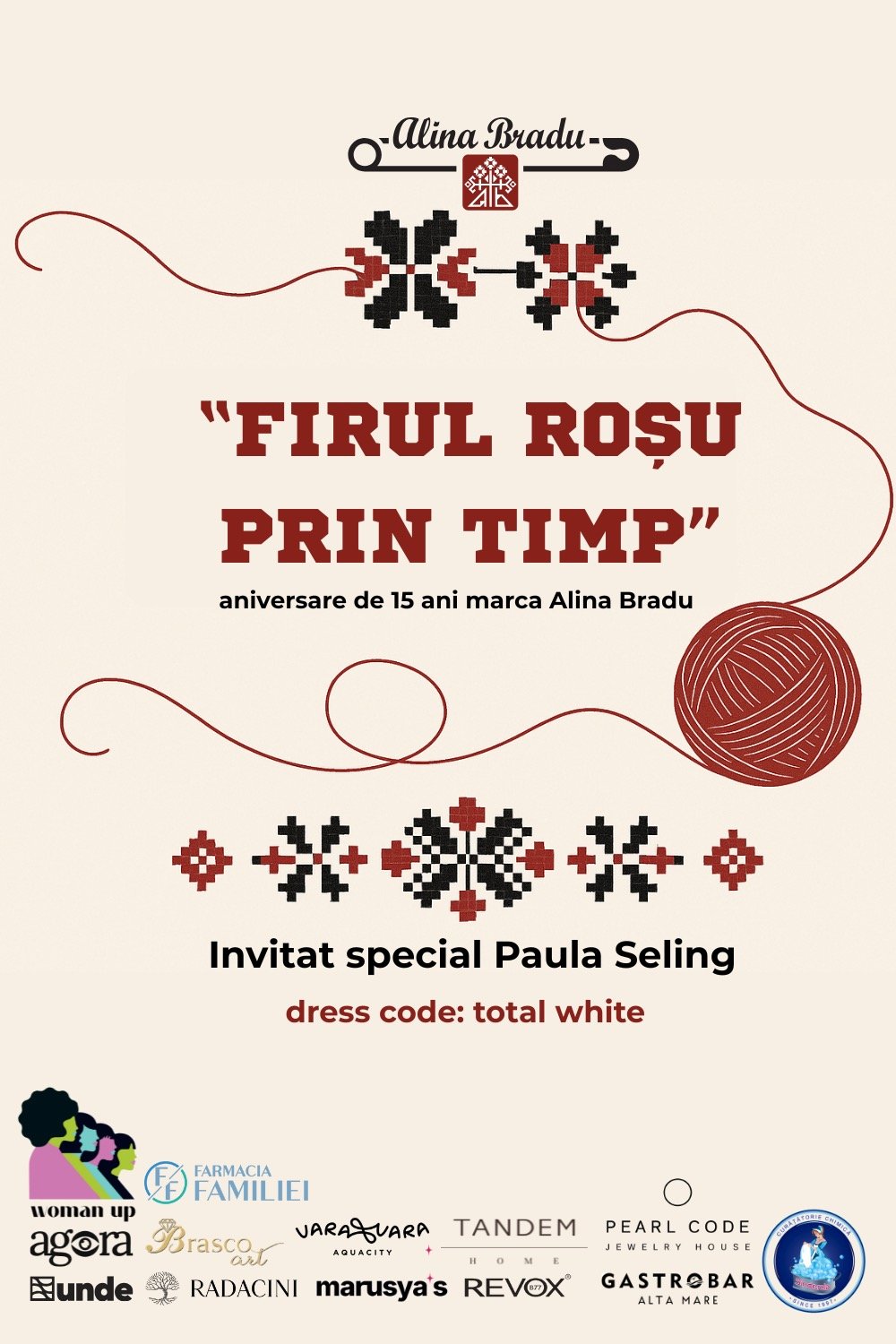 FIRUL ROȘU PRIN TIMP 🔴 Eveniment aniversar – 15 ani de brand Alina Bradu