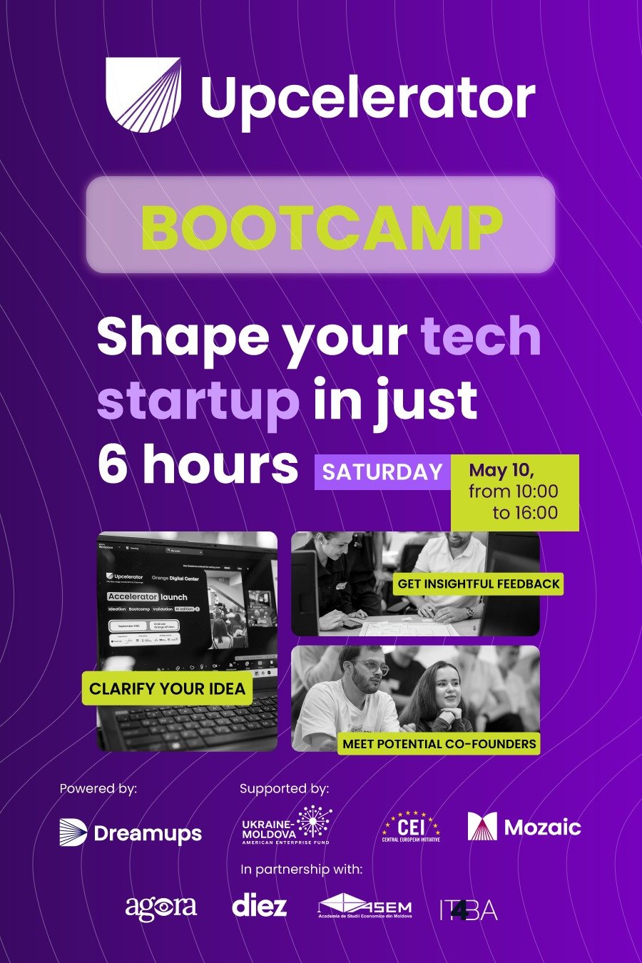 Upcelerator bootcamp: Shape your tech startup in just 6 hours